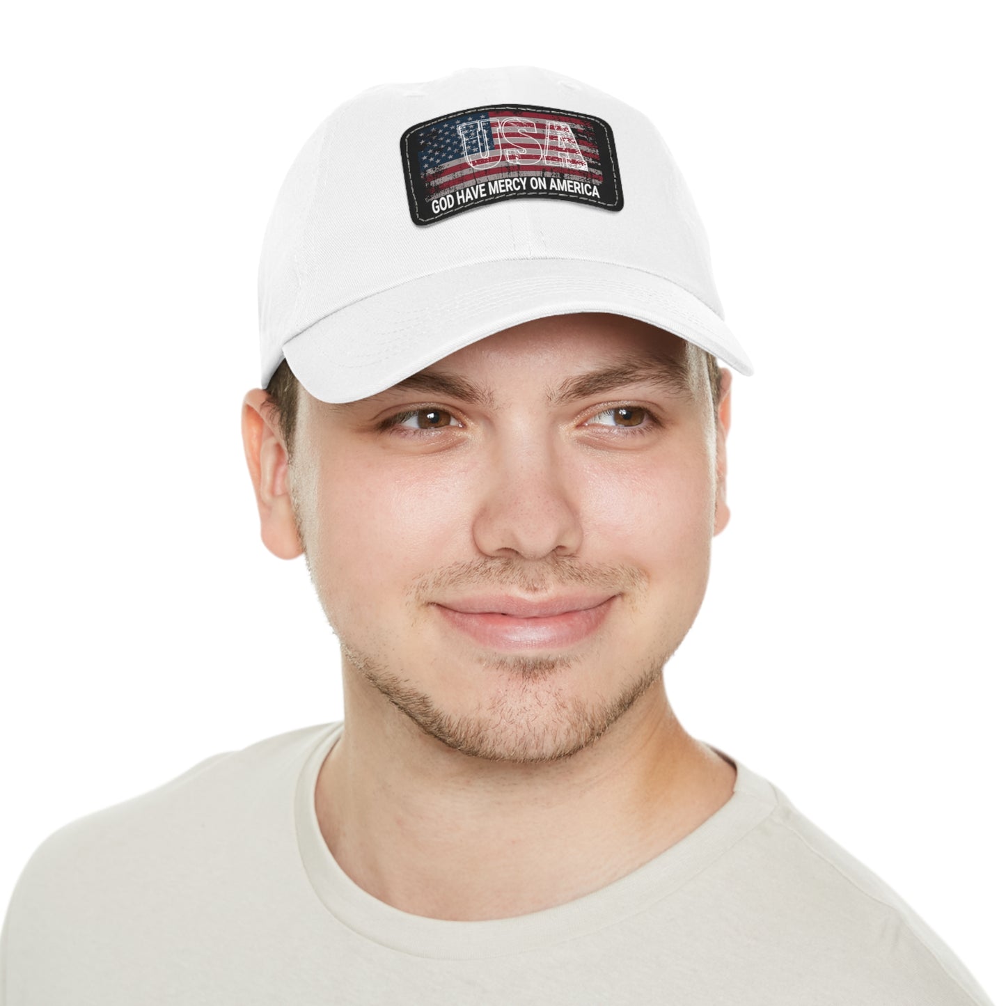 Flag with GOD Have Mercy on America Cap | Rectangle Patch