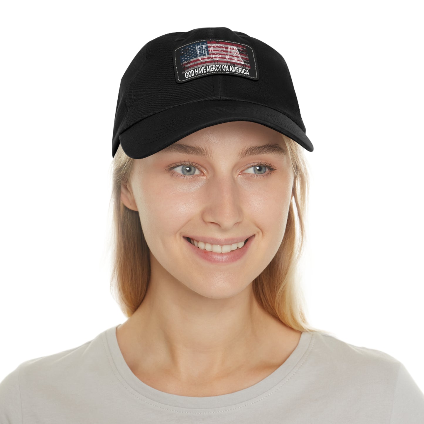 Flag with GOD Have Mercy on America Cap | Rectangle Patch